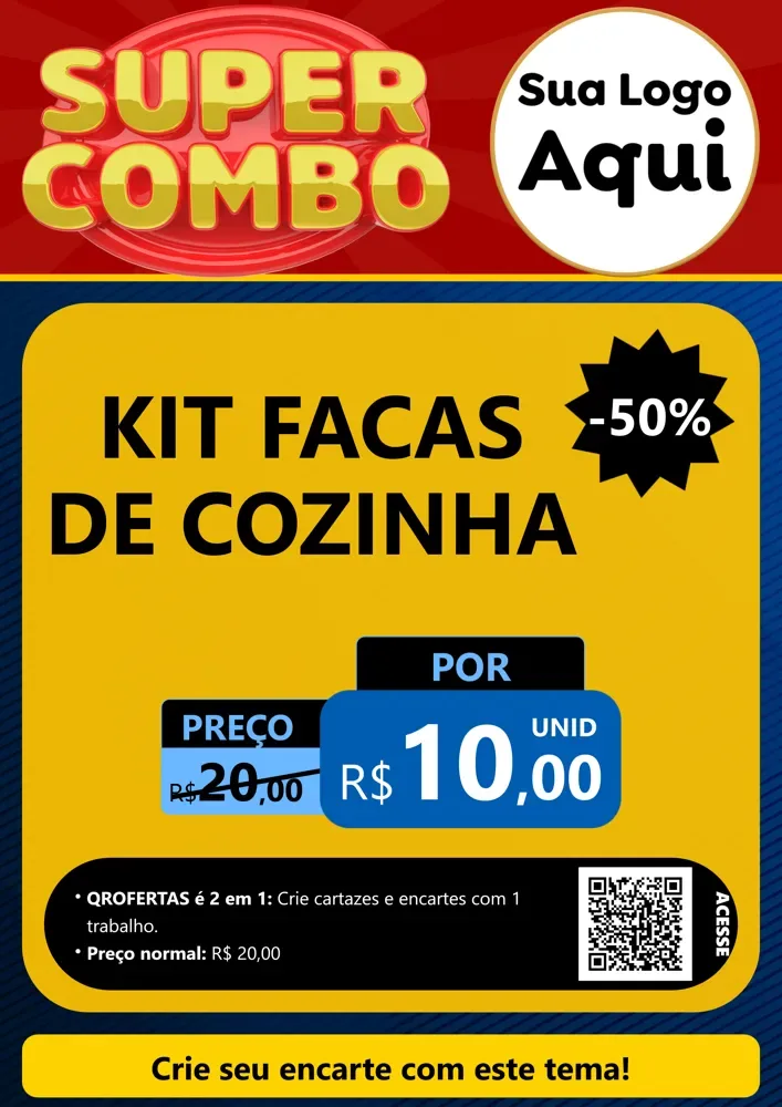 Modelo de Cartaz para Cartaz A4 Vertical com o tema Super Combo para Utilidades Domésticas