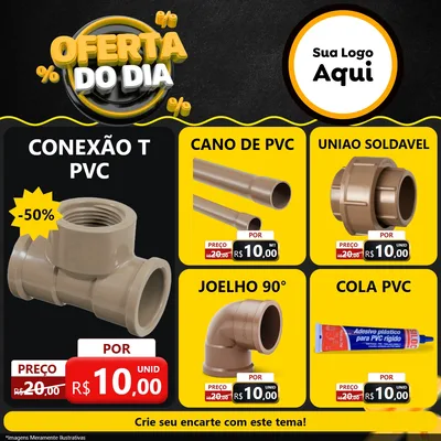 Modelo de Rede Social para Feed Facebook com o tema Oferta Do Dia para Tubos e conexões