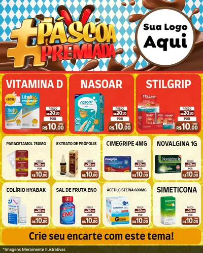 Modelo de Rede Social para Feed Instagram com o tema Páscoa Premiada para Farmácia