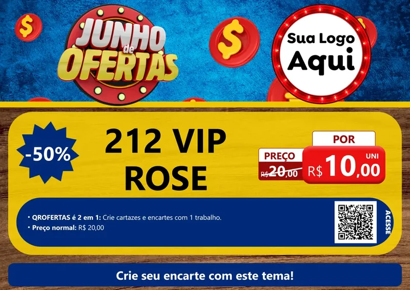 Modelo de Cartaz para Cartaz A4 Horizontal com o tema Junho de Ofertas para Perfumes