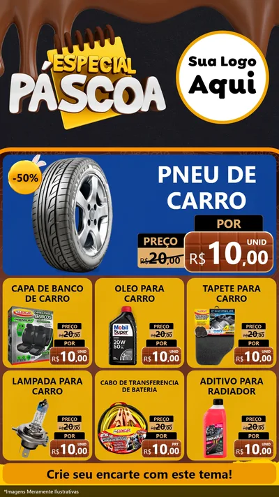 Modelo de Rede Social para Stories com o tema Especial Páscoa para Auto peças