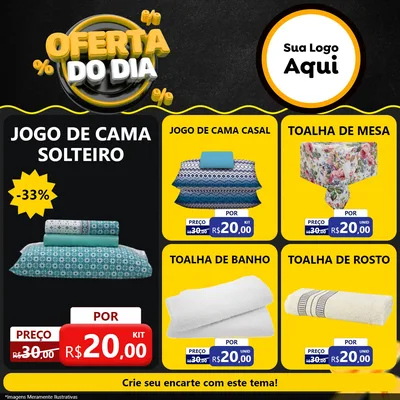 Modelo de Rede Social para Feed Facebook com o tema Oferta Do Dia para Cama, Mesa e Banho