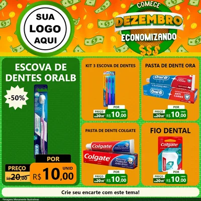 Modelo de Rede Social para Feed Facebook com o tema Comece Dezembro Economizando para Higiene Pessoal
