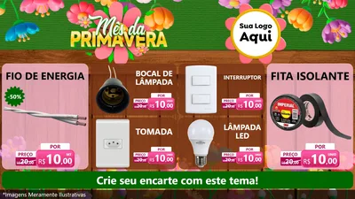 Modelo de TV para TV Horizontal com o tema Mês da Primavera para Materiais Elétricos