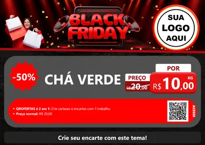 Modelo de Cartaz para Cartaz A4 Horizontal com o tema Black Friday para Produtos Naturais