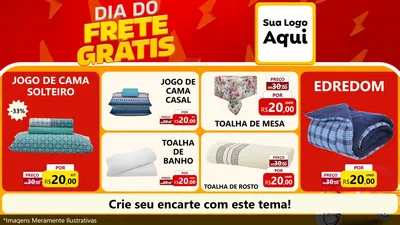Modelo de TV para TV Horizontal com o tema Dia do Frete Grátis para Cama, Mesa e Banho