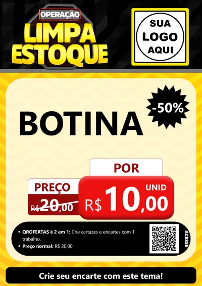 Modelo de Cartaz para Cartaz A4 Vertical com o tema Operação Limpa Estoque para Agropecuária