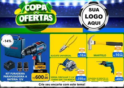 Modelo de Encarte para Encarte A4 Horizontal com o tema Copa de Ofertas para Maquinas e Ferramentas