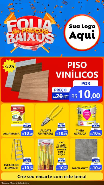 Modelo de Rede Social para Stories com o tema Folia de Preços Baixos para Material para Construção