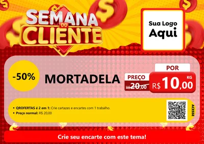 Modelo de Cartaz para Cartaz A4 Horizontal com o tema Semana do Cliente para Frios e Laticínios