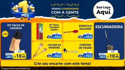 Modelo de TV para TV Horizontal com o tema Um Mês de Aniversário para Utilidades Domésticas