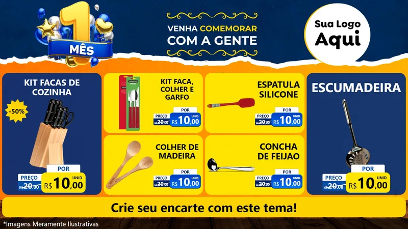 Modelo de TV para TV Horizontal com o tema Um Mês de Aniversário para Utilidades Domésticas