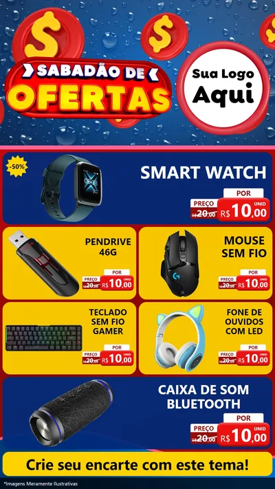Modelo de TV para TV Vertical com o tema Sabadão de Ofertas para Informática