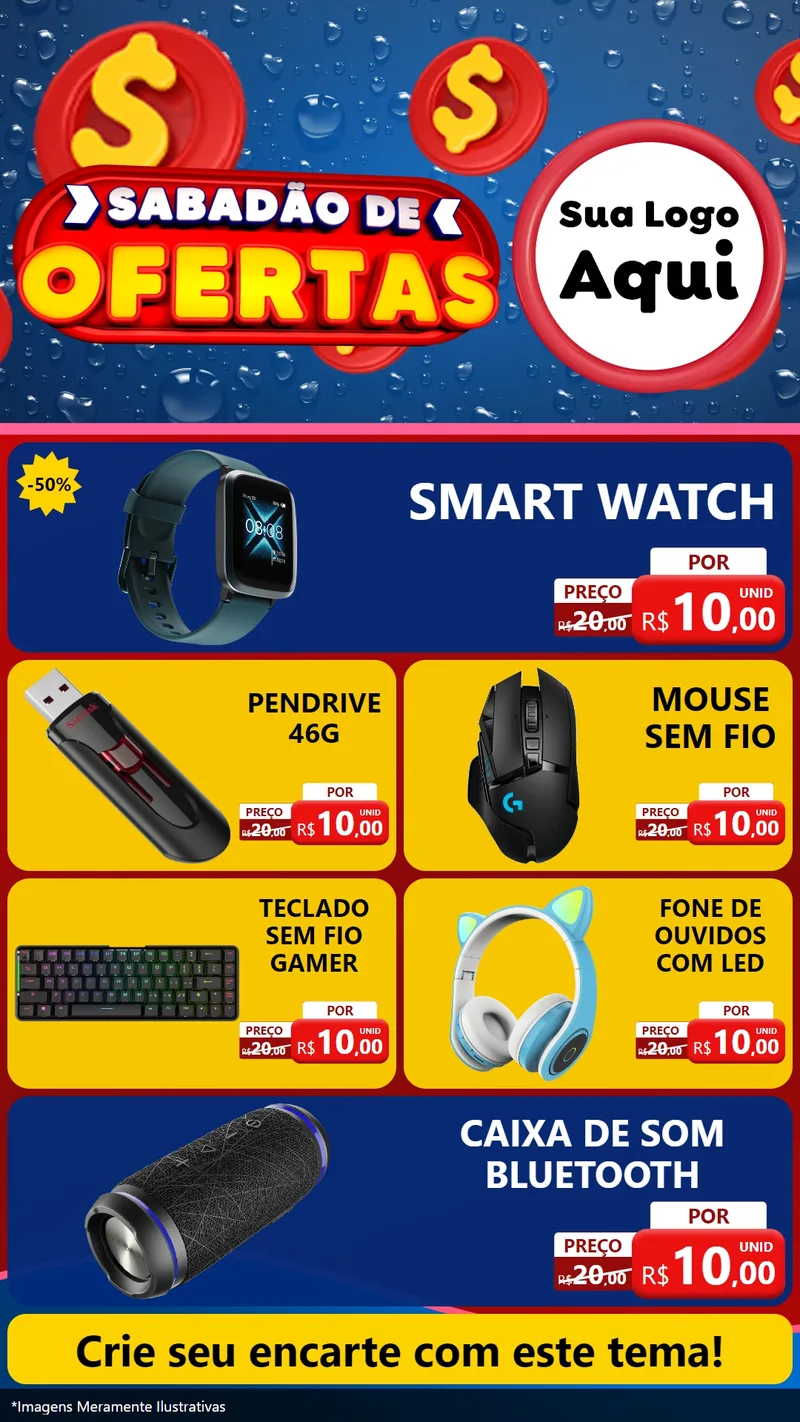 Modelo de TV para TV Vertical com o tema Sabadão de Ofertas para Informática
