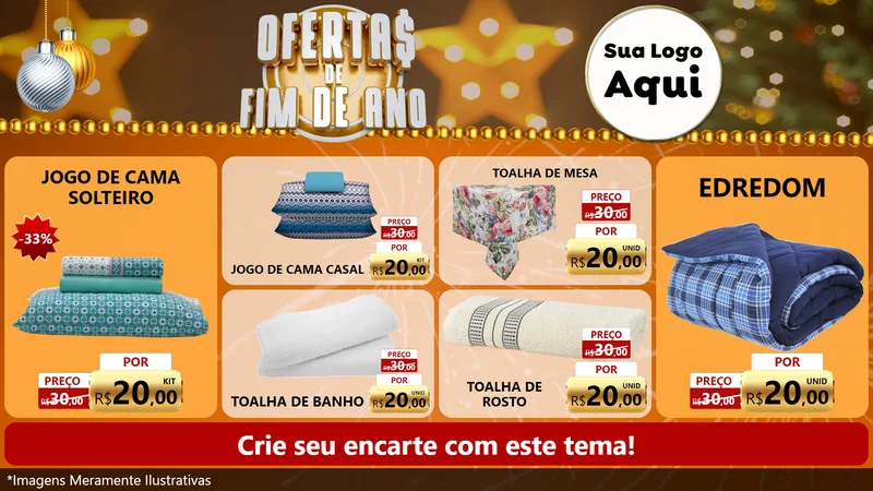 Modelo de TV para TV Horizontal com o tema Ofertas de Fim de Ano para Cama, Mesa e Banho