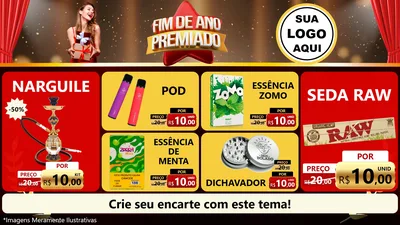 Modelo de TV para TV Horizontal com o tema Fim de Ano Premiado para Tabacaria