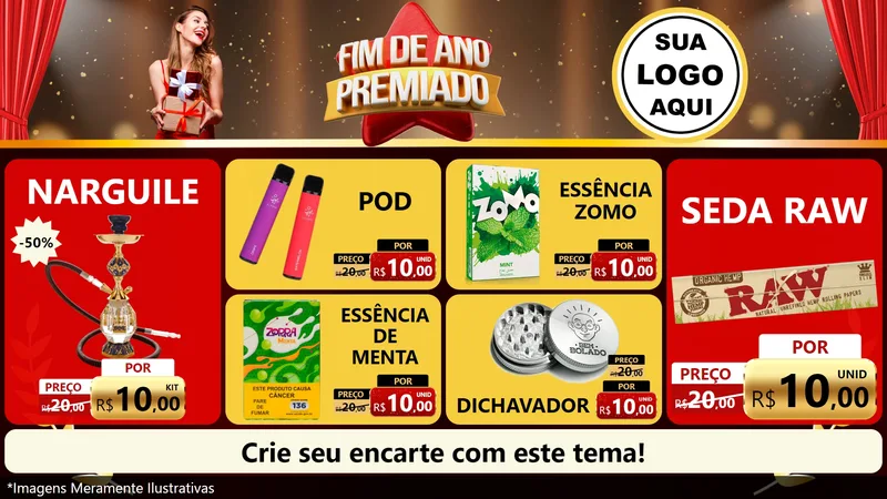 Modelo de TV para TV Horizontal com o tema Fim de Ano Premiado para Tabacaria