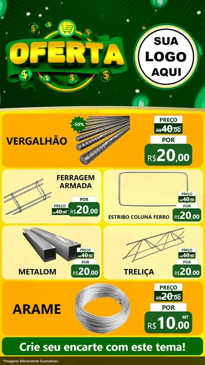 Modelo de TV para TV Vertical com o tema Oferta para Ferragens