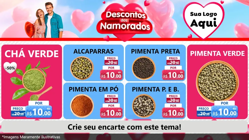 Modelo de TV para TV Horizontal com o tema Descontos dos Namorados para Produtos Naturais