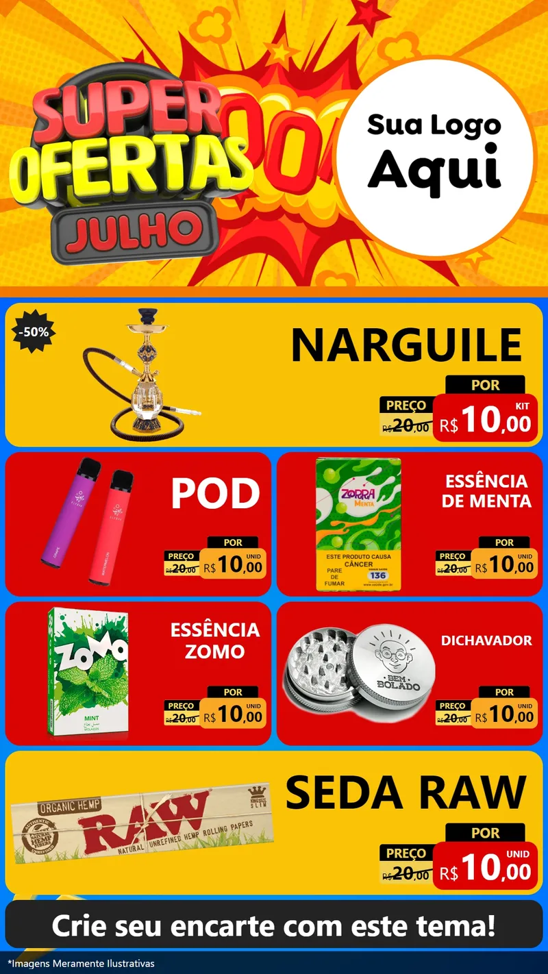 Modelo de TV para TV Vertical com o tema Super Ofertas Julho para Tabacaria
