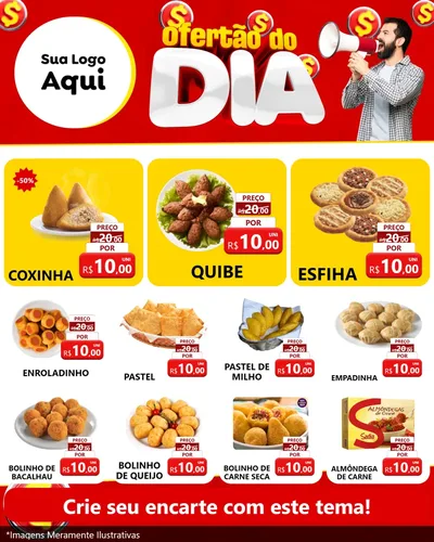 Modelo de Rede Social para Feed Instagram com o tema Ofertão do dia para Salgadaria