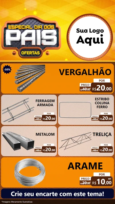 Modelo de TV para TV Vertical com o tema Especial Dia dos Pais para Ferragens