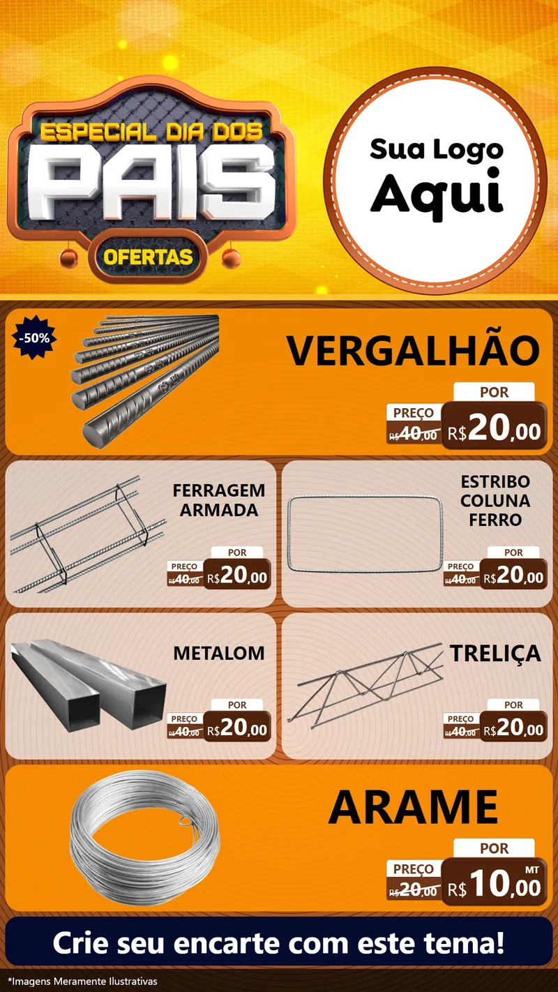 Modelo de TV para TV Vertical com o tema Especial Dia dos Pais para Ferragens