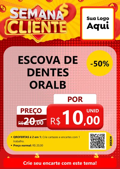 Modelo de Cartaz para Cartaz A4 Vertical com o tema Semana do Cliente para Higiene Pessoal