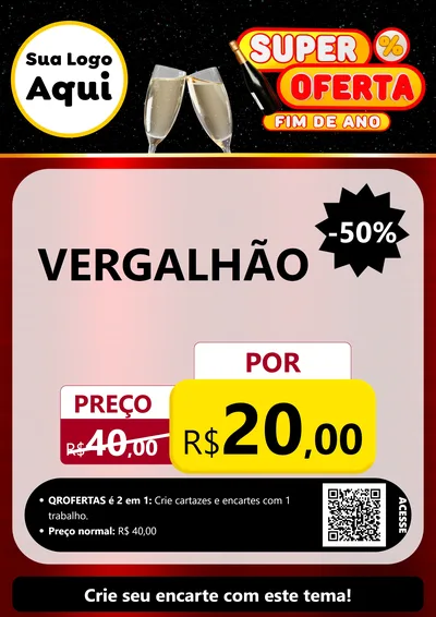 Modelo de Cartaz para Cartaz A4 Vertical com o tema Super Oferta Fim de Ano para Ferragens