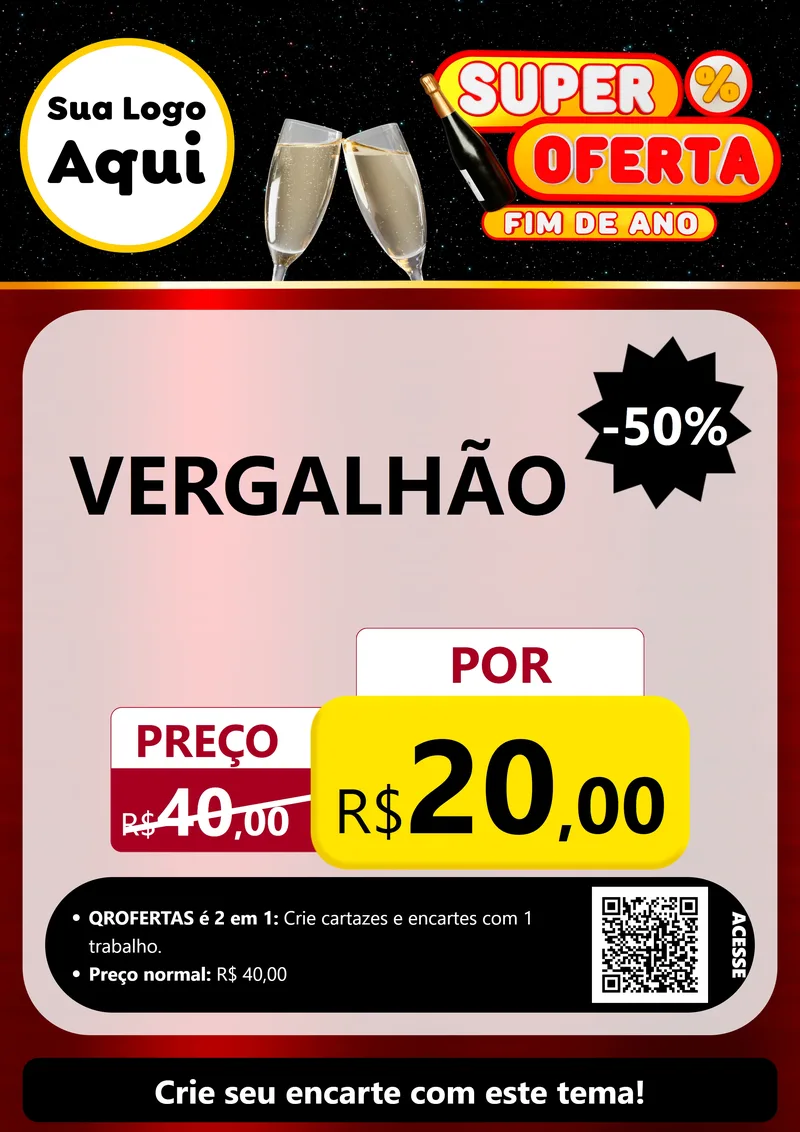 Modelo de Cartaz para Cartaz A4 Vertical com o tema Super Oferta Fim de Ano para Ferragens