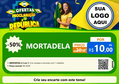 Modelo de Cartaz para Cartaz A4 Horizontal com o tema Ofertas Proclamação da República para Frios e Laticínios