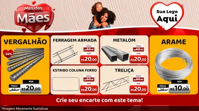 Modelo de TV para TV Horizontal com o tema Mês das Mães para Ferragens