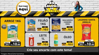 Modelo de TV para TV Horizontal com o tema Mega Saldão de Janeiro para Supermercado