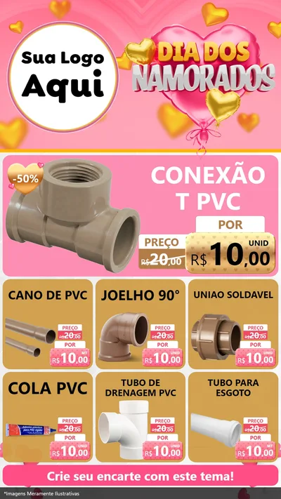 Modelo de Rede Social para Stories com o tema Dia dos Namorados para Tubos e conexões
