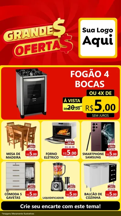 Modelo de Rede Social para Stories com o tema Grandes Ofertas para Móveis e Eletro