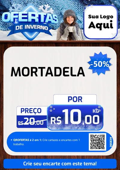 Modelo de Cartaz para Cartaz A4 Vertical com o tema Ofertas de Inverno para Frios e Laticínios
