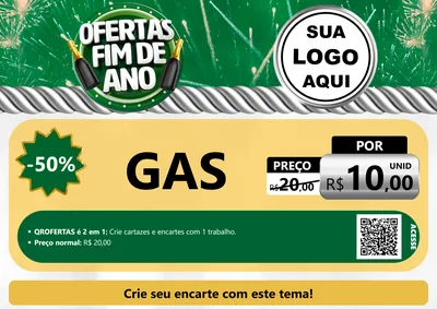 Modelo de Cartaz para Cartaz A4 Horizontal com o tema Ofertas Fim de Ano para Água e gás