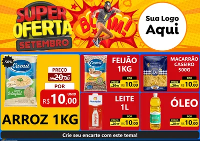 Modelo de Encarte para Encarte A4 Horizontal com o tema Super Oferta Setembro para Supermercado