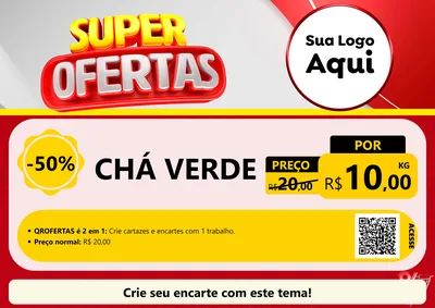 Modelo de Cartaz para Cartaz A4 Horizontal com o tema Super Ofertas para Produtos Naturais