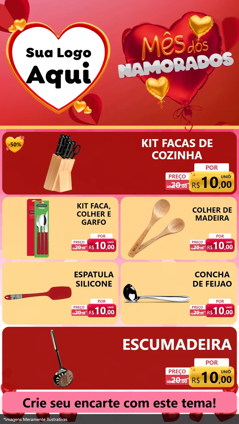 Modelo de TV para TV Vertical com o tema Mês dos Namorados para Utilidades Domésticas