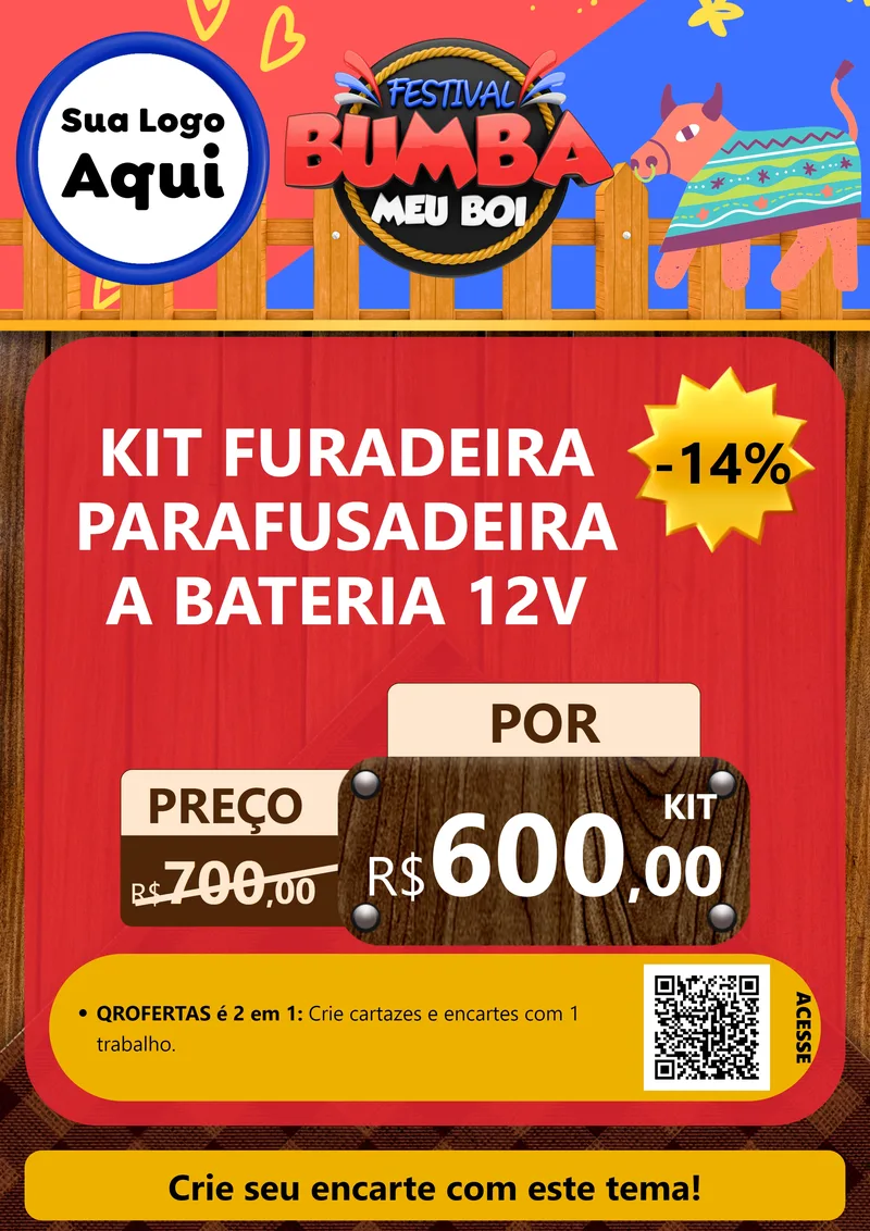 Modelo de Cartaz para Cartaz A4 Vertical com o tema Festival Bumba Meu Boi para Maquinas e Ferramentas