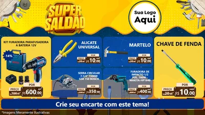 Modelo de TV para TV Horizontal com o tema Super Saldão para Maquinas e Ferramentas