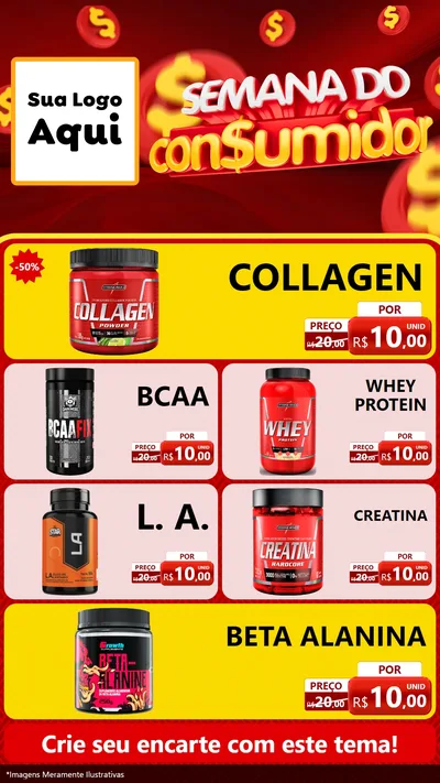 Modelo de TV para TV Vertical com o tema Semana do Consumidor para Suplementos alimentares