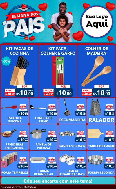Modelo de Encarte para Encarte Grande com o tema Semana Dos Pais para Utilidades Domésticas