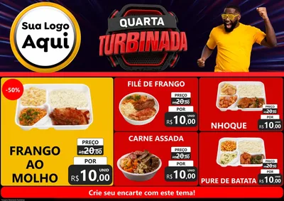 Modelo de Encarte para Encarte A4 Horizontal com o tema Quarta Turbinada para Restaurante