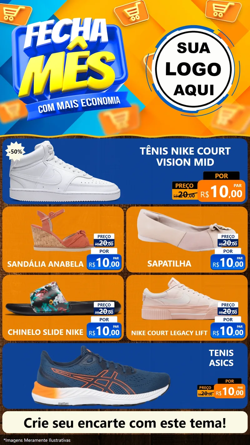 Modelo de TV para TV Vertical com o tema Fecha Mês Com Mais Economia para Calçados