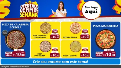 Modelo de TV para TV Horizontal com o tema Ofertaço de Fim de Semana para Pizzaria