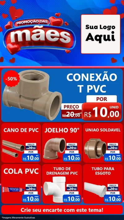 Modelo de Rede Social para Stories com o tema Promoção das Mães para Tubos e conexões