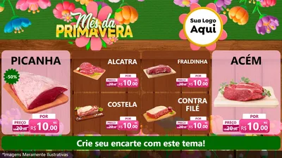 Modelo de TV para TV Horizontal com o tema Mês da Primavera para Açougue