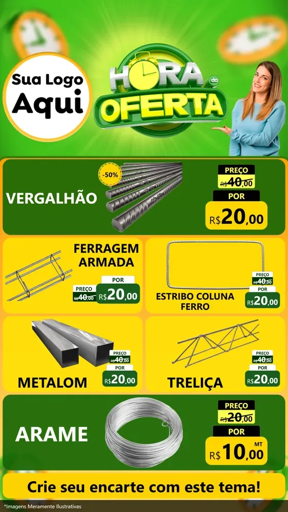 Modelo de TV para TV Vertical com o tema Hora da Oferta para Ferragens